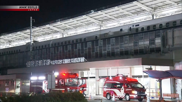 Rauch stört Tokaido Shinkansen Services in Zentraljapan
