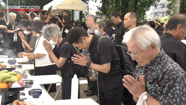 Okinawa trauert im Zweiten Weltkrieg Opfer um Evakuierungsschiffe