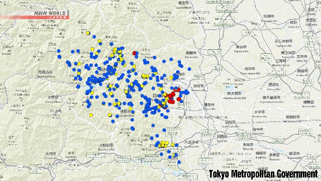 Karte der Bären, die in Tokio online entdeckt wurden