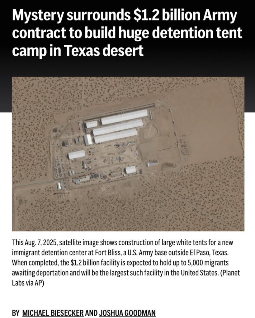 1,2 Milliarden Dollar für den Bau von 3 großen Zelten, um Migranten in Texas zu unterbringen. Korruption vom Feinsten. 1,2 Milliarden Dollar für den Bau von 3 großen Zelten, um Migranten in Texas zu unterbringen. Korruption vom Feinsten.