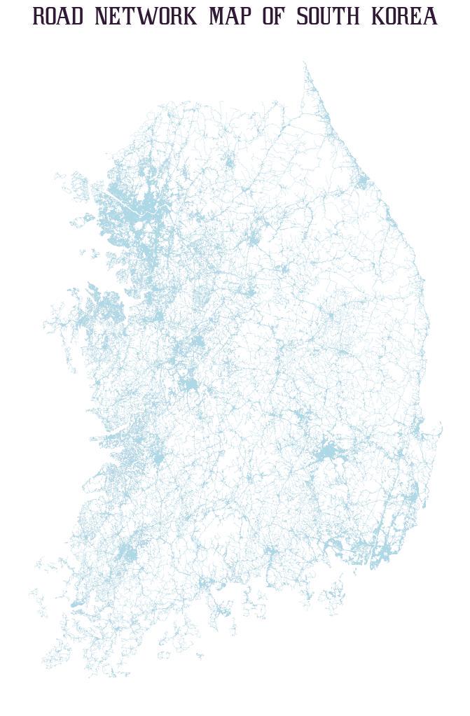 [OC] Straßennetz in Südkorea