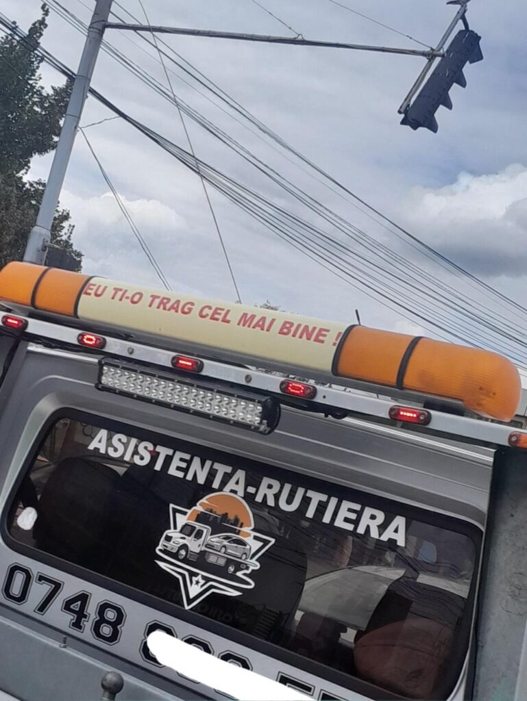 Der Slogan einer Straßenhilfefirma