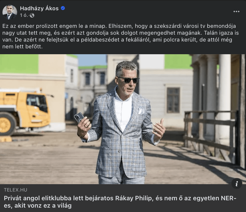 Ákos kamen in Wut ein