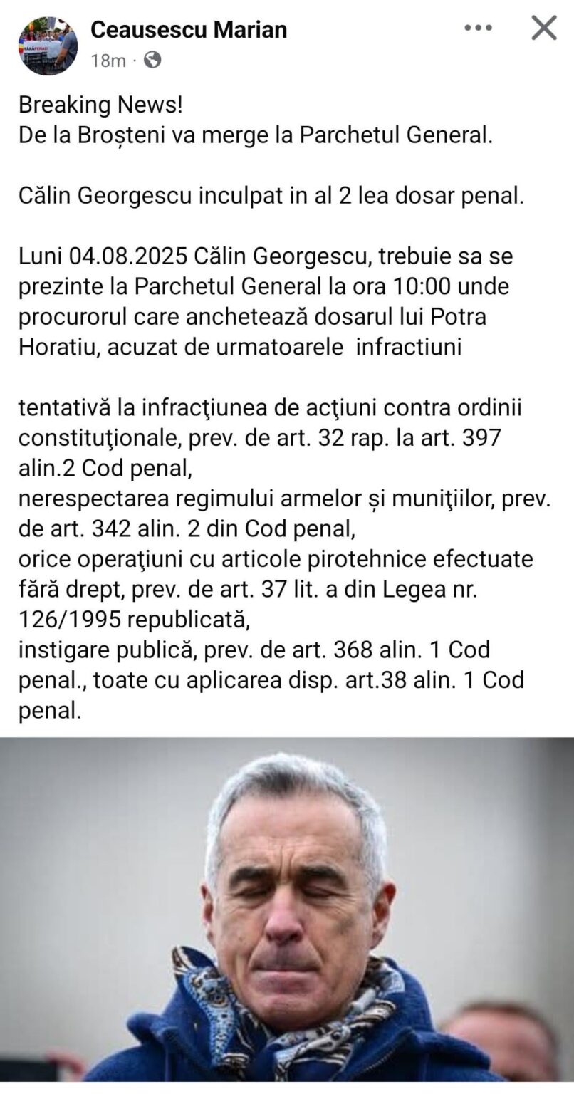 Georgescu: Von Broșteni zu einem neuen Strafverfahren