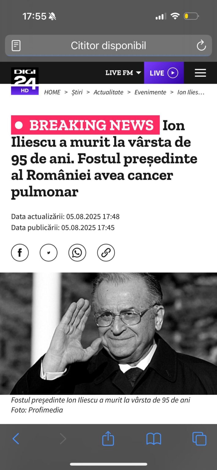 Ion Iliescu ist heute im Alter von 95 Jahren gestorben