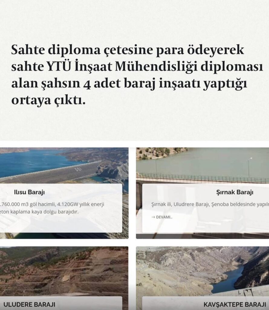 Es stellte sich heraus, dass die gefälschte diplomatische Person 4 Dämme baute