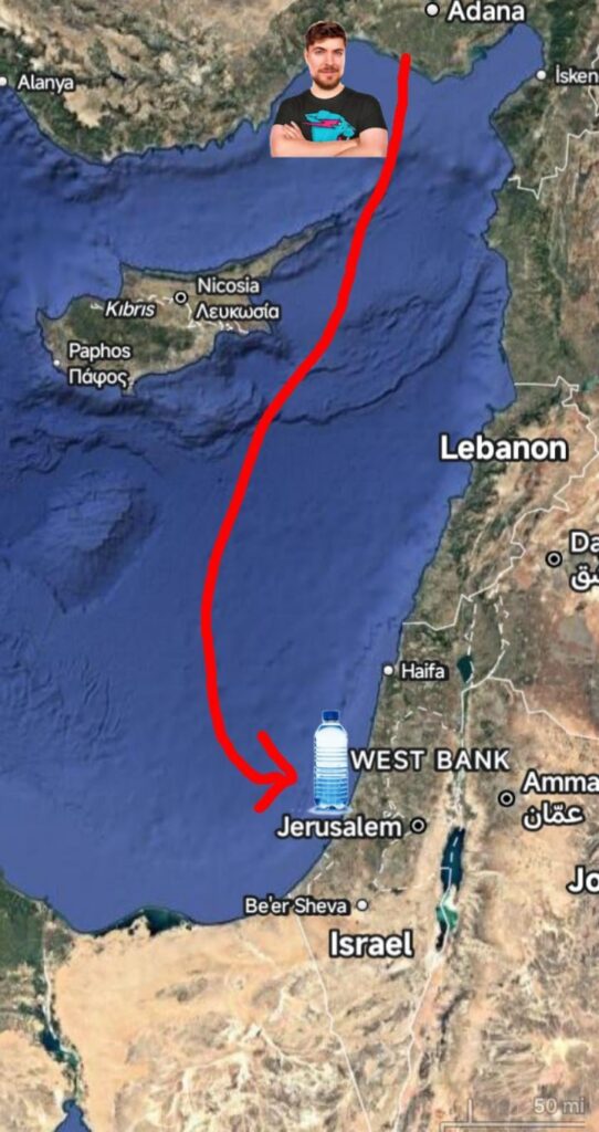 Route, berechnet von denen, die Flaschen ins Meer werfen