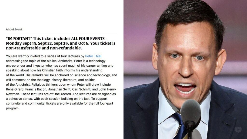 Peter Thiel hielt den Vortrag über den Antichristen am 29. September