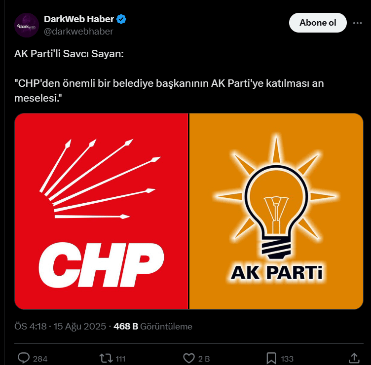 Sayan Sayan AK Party: "CHP Ein wichtiger Bürgermeister, der sich der AK -Partei anschließt, ist eine Frage der Zeit."