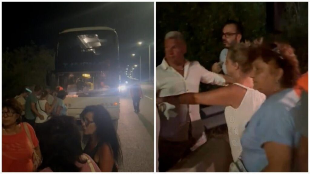 Rumänische Touristen, wütend, nachdem der Busfahrer einen Herzinfarkt gemacht hatte und in Griechenland gestorben war Rumänische Touristen, wütend, nachdem der Busfahrer einen Herzinfarkt gemacht hatte und in Griechenland gestorben war