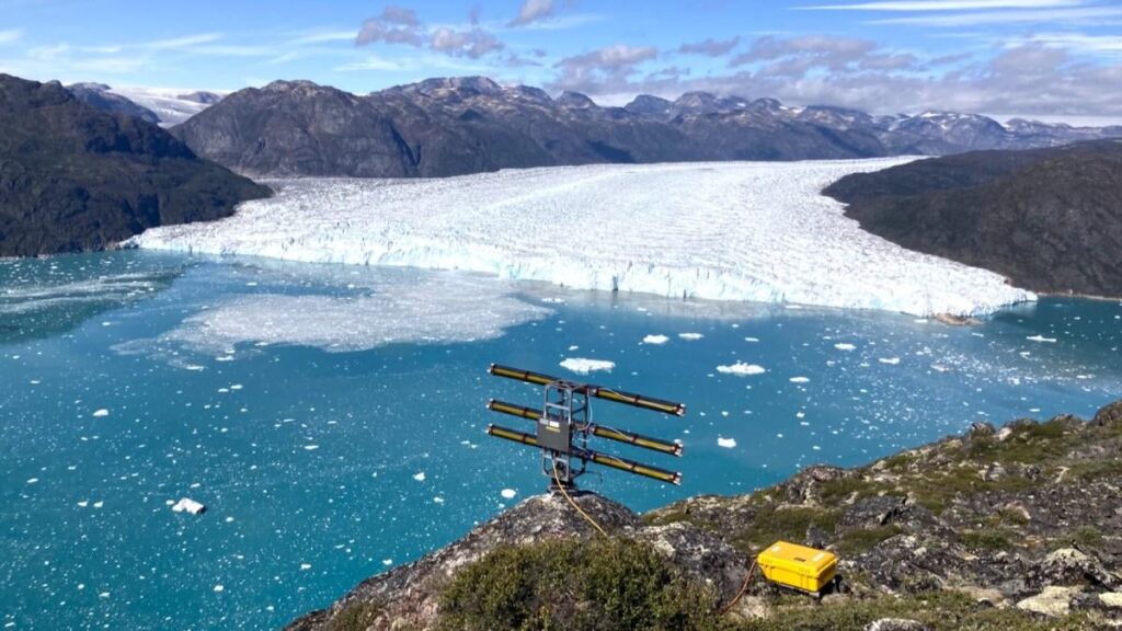 Glasfaser Erkennung der unsichtbaren Wellen, die Grönlands Eisschild schmelzen