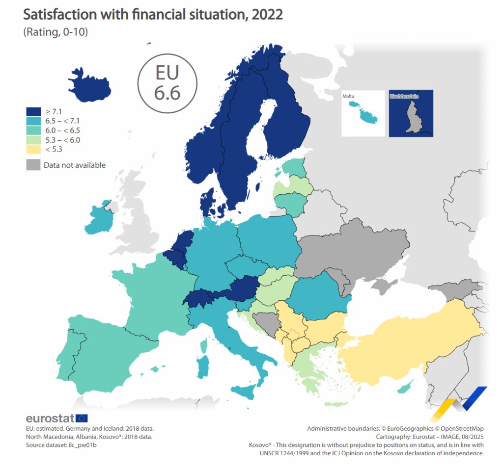 Wenn wir uns nach Eurostat nehmen wollen, sind die Rumänen mit ihrer finanziellen Situation zufriedener als die Deutschen, die Tschecher, die Italiener, die Franzosen, die Spanier oder die Polen. Zumindest waren sie im Jahr 2022. Wenn wir uns nach Eurostat nehmen wollen, sind die Rumänen mit ihrer finanziellen Situation zufriedener als die Deutschen, die Tschecher, die Italiener, die Franzosen, die Spanier oder die Polen. Zumindest waren sie im Jahr 2022.