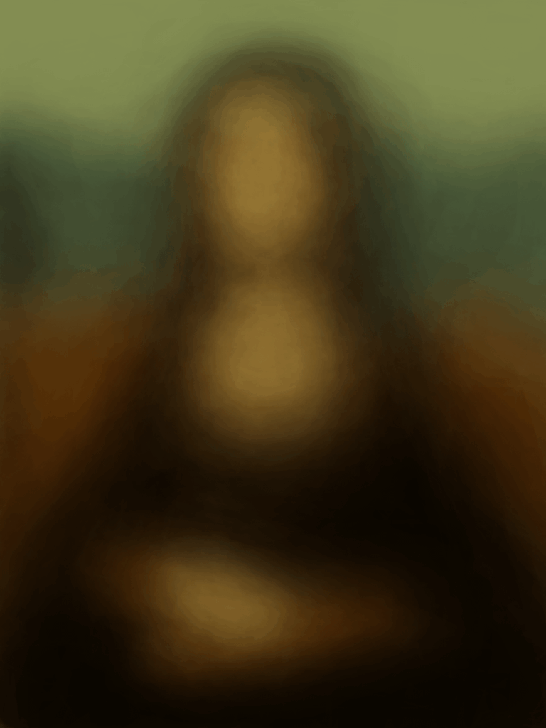 [OC] Durchschnittlich 256 handgezeichnete Kopien der Mona Lisa