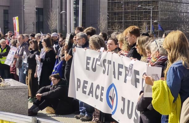 EU beschuldigt der "Einschüchterung" von Mitarbeitern, die gegen Blocs Reaktion auf Gaza protestieren