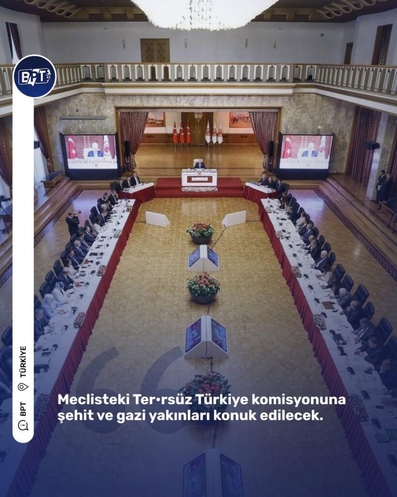 Märtyrer und Veteranenvertreter werden ohne Terrorismus im Parlament der türkischen Kommission veranstaltet.