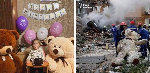 Die 2-jährige Angelina wurde aus dem russischen Luftangriff und ihrem Teddybär getötet