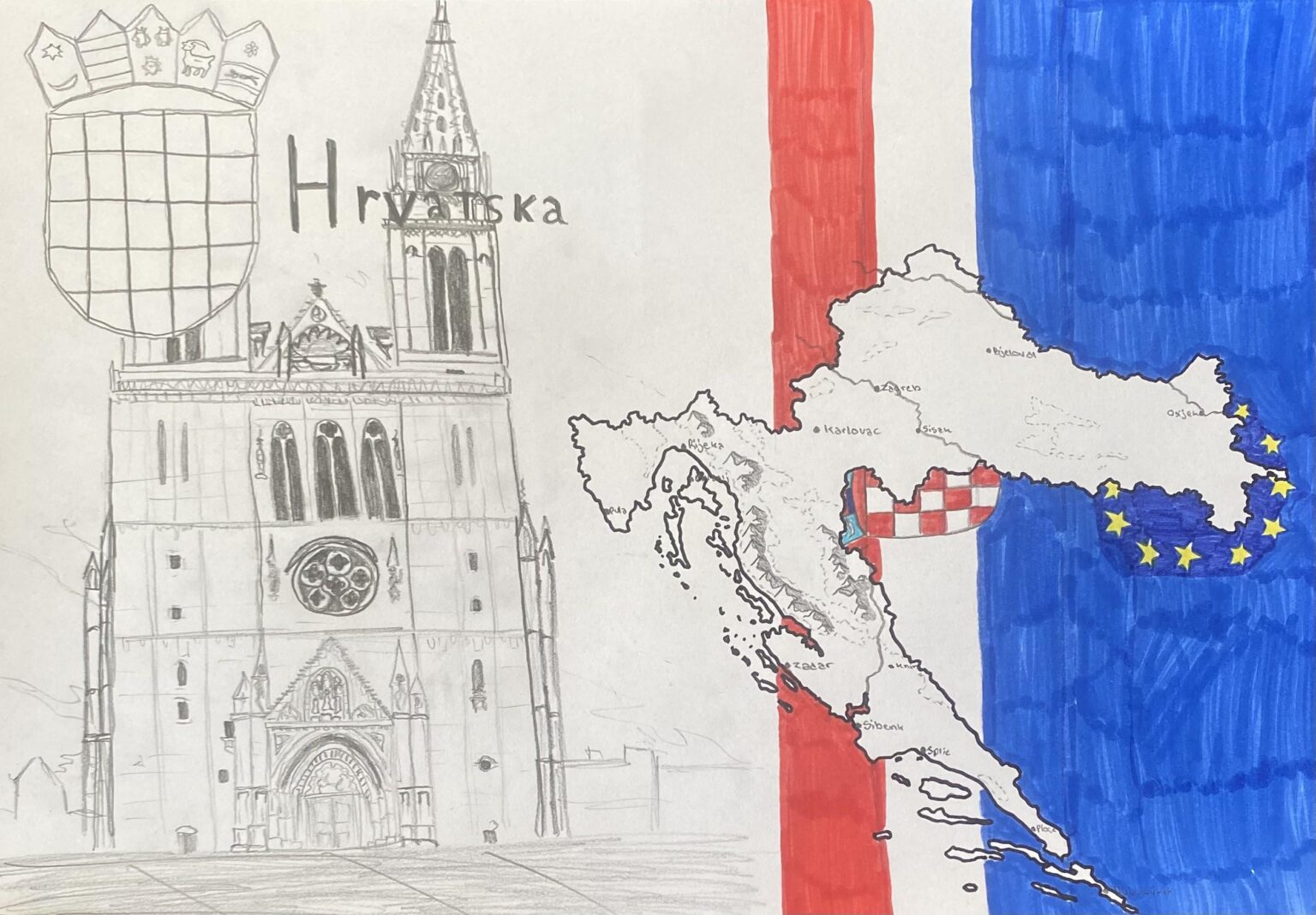 Handgezogene Karte von Kroatien!