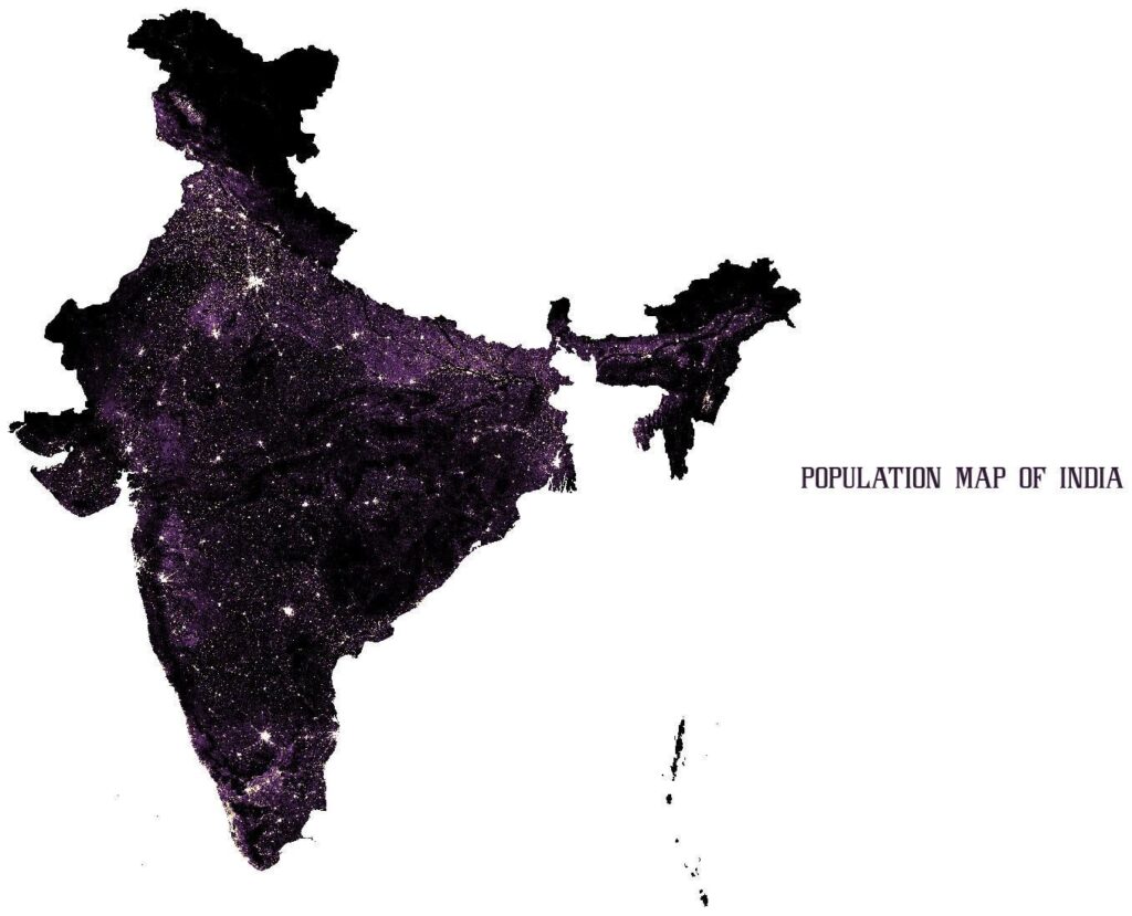 [OC] Bevölkerungsverteilungskarte Indiens