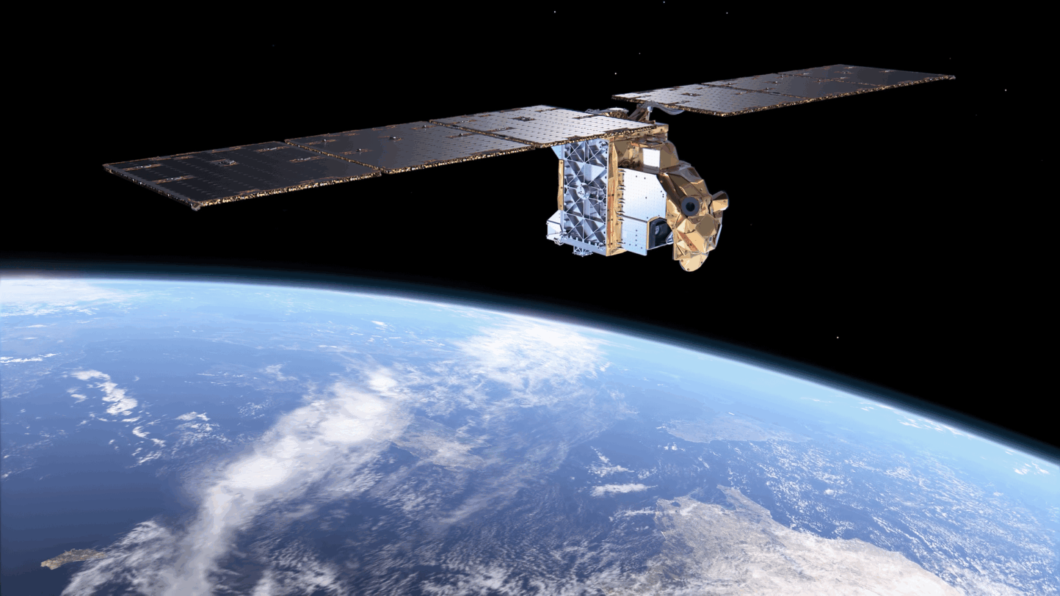 Der arktische Wettersatelliten der ESA fügt Prognosen Strom zu versorgen