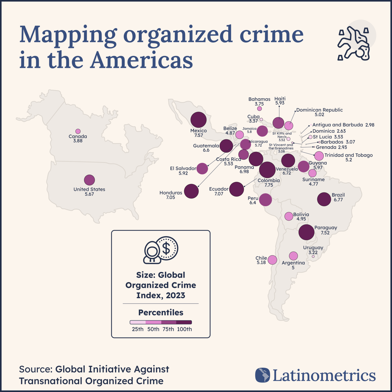 [OC] Kartierung des organisierten Verbrechens in Amerika