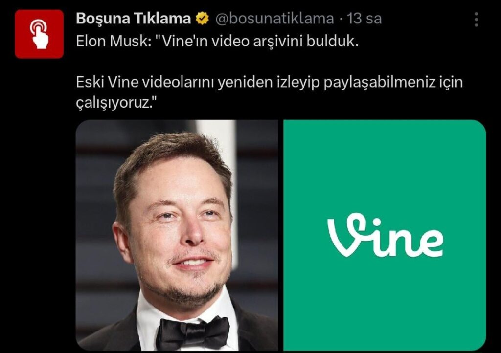Elon Musk: "Wir haben Vines Video -Archiv gefunden."