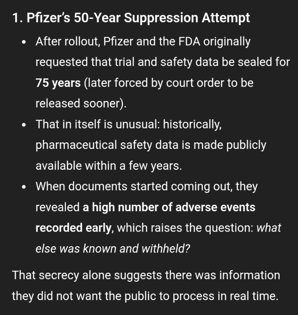 Erinnern Sie sich, als Pfizer 75 Jahre lang keine klinischen Versuchsdaten veröffentlichen wollte und vor Gericht gebracht werden musste?