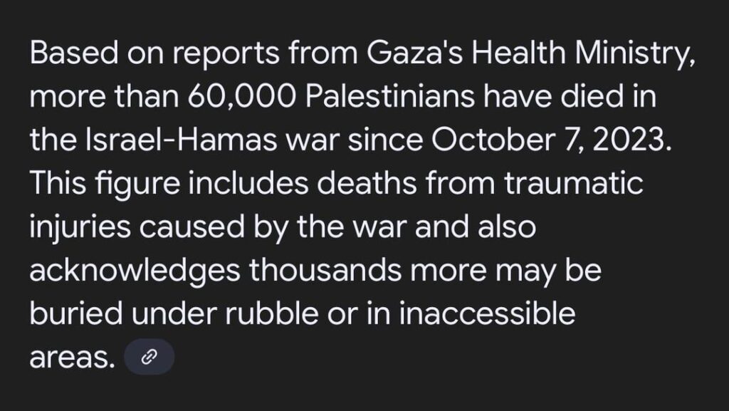 Die Zahlen sind in. Israel hat 100% einen Völkermord begangen.