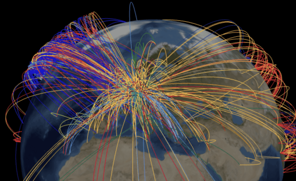 [OC] Interaktive Visualisierung der Airline -Route 3D