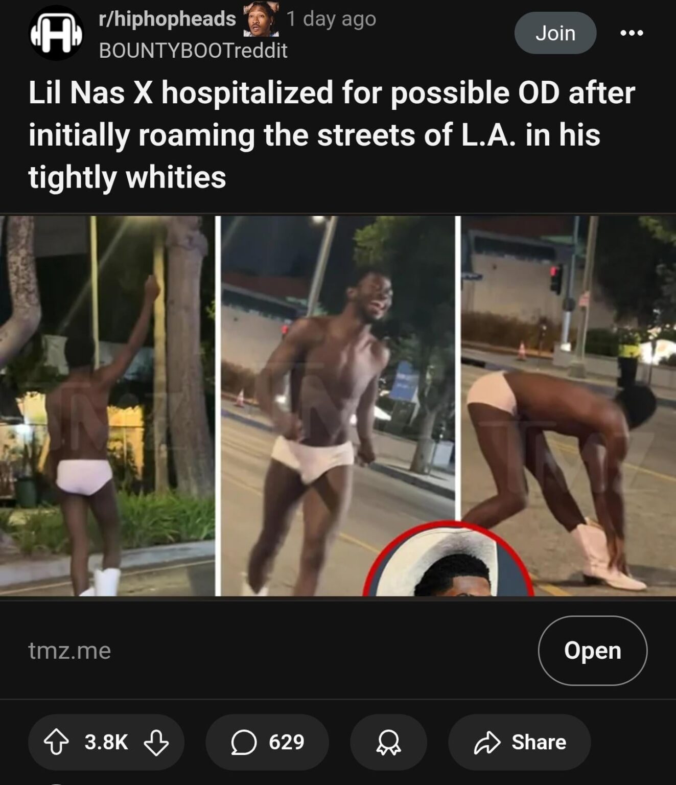 Lil Nas X Krankenhaus ein Krankenhaus, nachdem er Straßen dem Demütigungsritual durchstreift hat