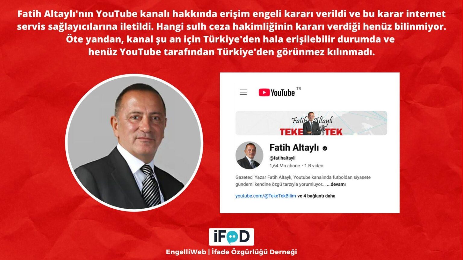 Die AKP -Regierung, die diejenigen, die die Wahrheit sagen, nicht toleriert, brachte das Hindernis für den YouTube -Kanal von Fatih Altaylı.