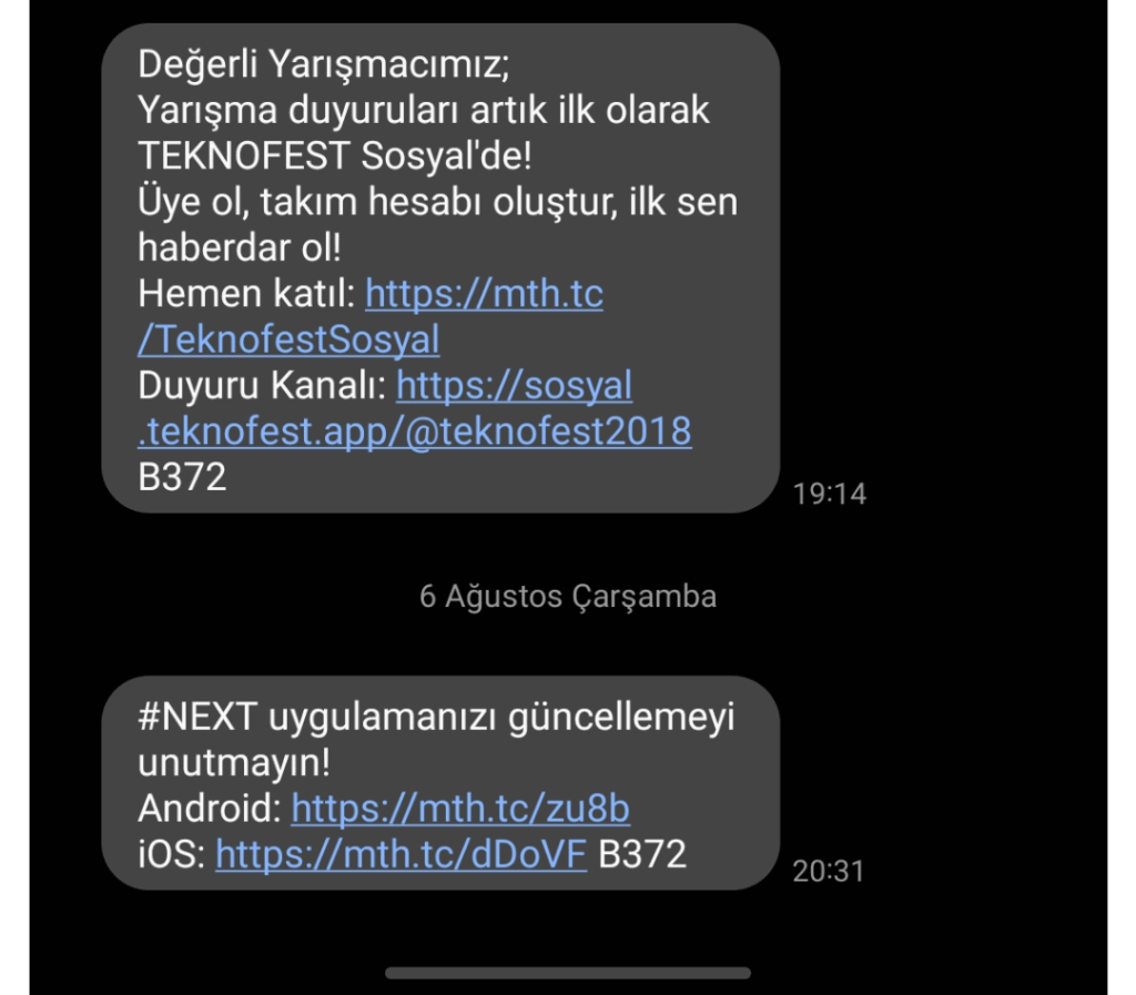 Teknofest macht die nächste soziale Werbung aus SMS