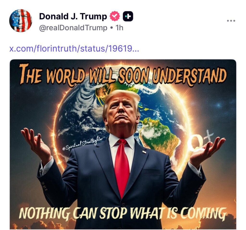 Trump hat dies gerade auf seiner Wahrheit gesellschaftlich gepostet.