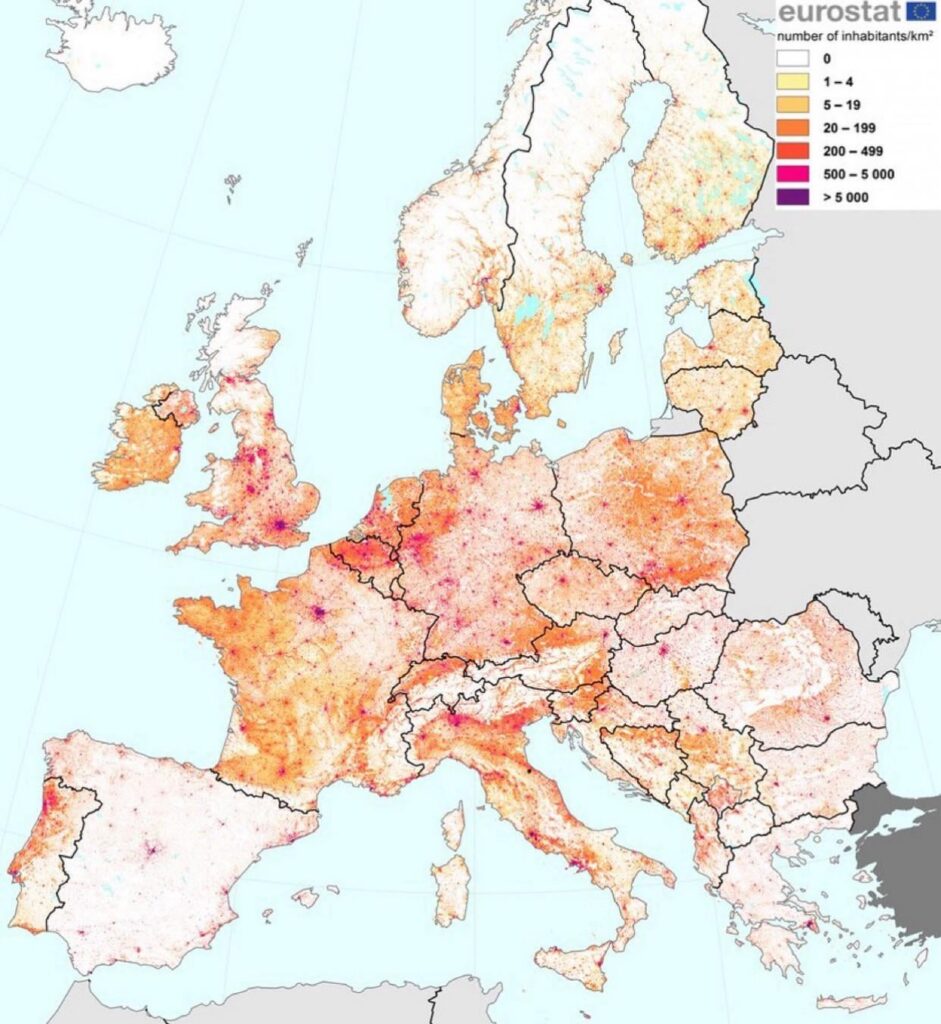 Bevölkerungsdichte in Europa