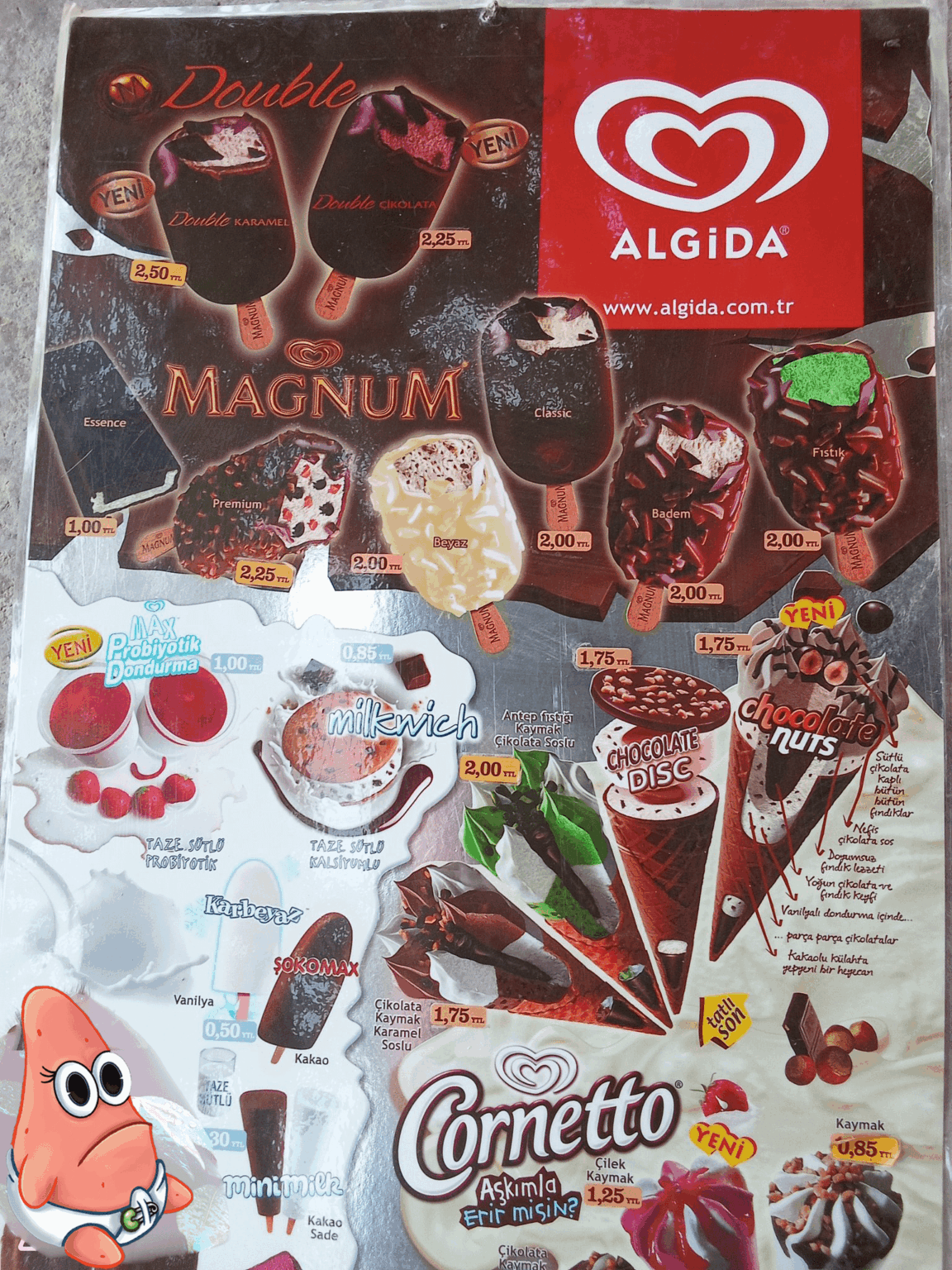 Eiscremepreise im Jahr 2008. Darüber hinaus den Mindestlohn dieses Jahres: 638 tl. Wir könnten zu diesem Preis 319 Magnum bekommen.