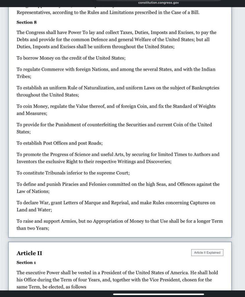 Es sieht so aus, als hätten sie Artikel 1 Abschnitt 9 der US -Verfassung aus dem kommentierten Verfassungsort des US -Kongresses entfernt. Der Abschnitt, der besagt, dass Habeas Corpus -Rechte nicht ausgesetzt werden können. Es ist einfach weg. Es sieht so aus, als hätten sie Artikel 1 Abschnitt 9 der US -Verfassung aus dem kommentierten Verfassungsort des US -Kongresses entfernt. Der Abschnitt, der besagt, dass Habeas Corpus -Rechte nicht ausgesetzt werden können. Es ist einfach weg.