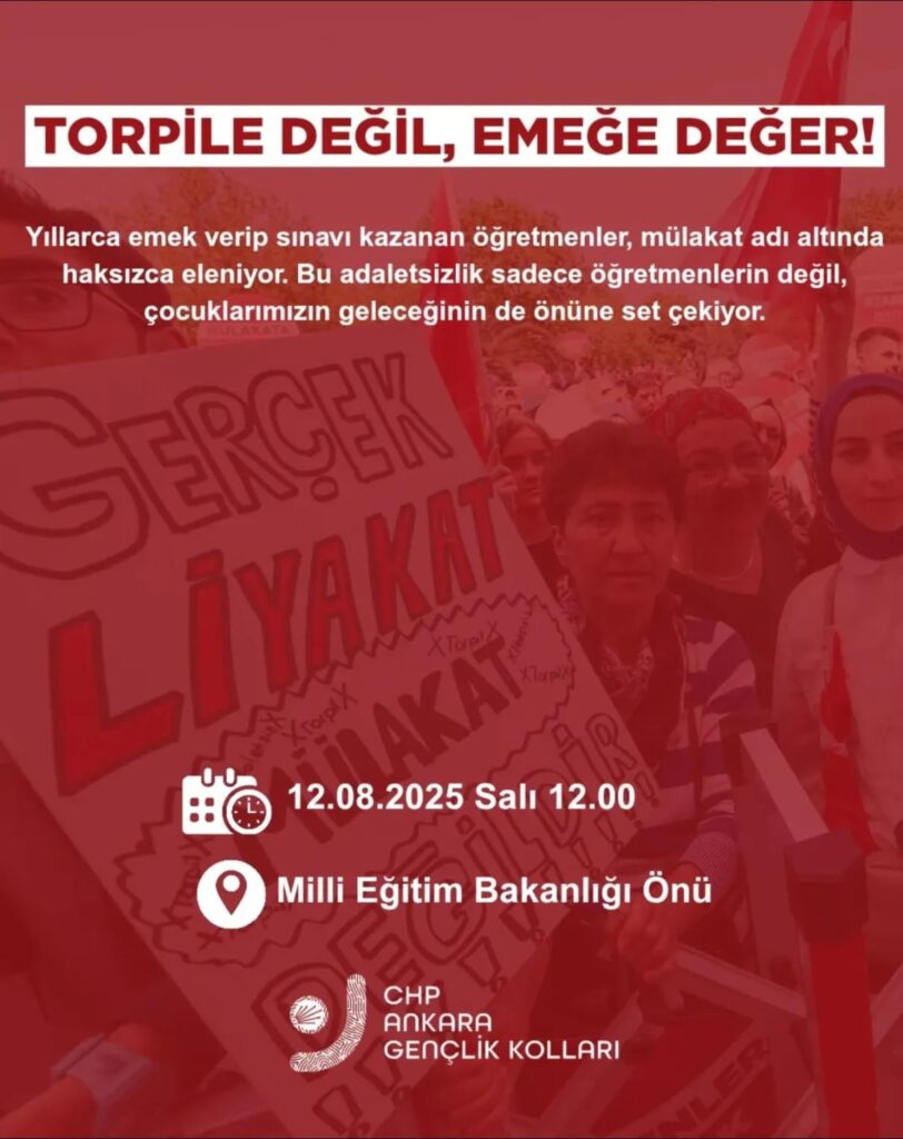 CHP, der Torpedo gegen die Menschen von Ankara vor dem Ministerium für nationale Bildung!