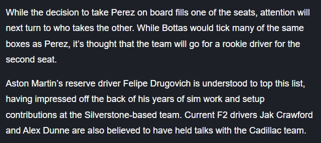Alex Dunne ist in Gesprächen, um im F1 im nächsten Jahr nach Cadillac zu fahren [Source: Thomas Maher, Planet F1]