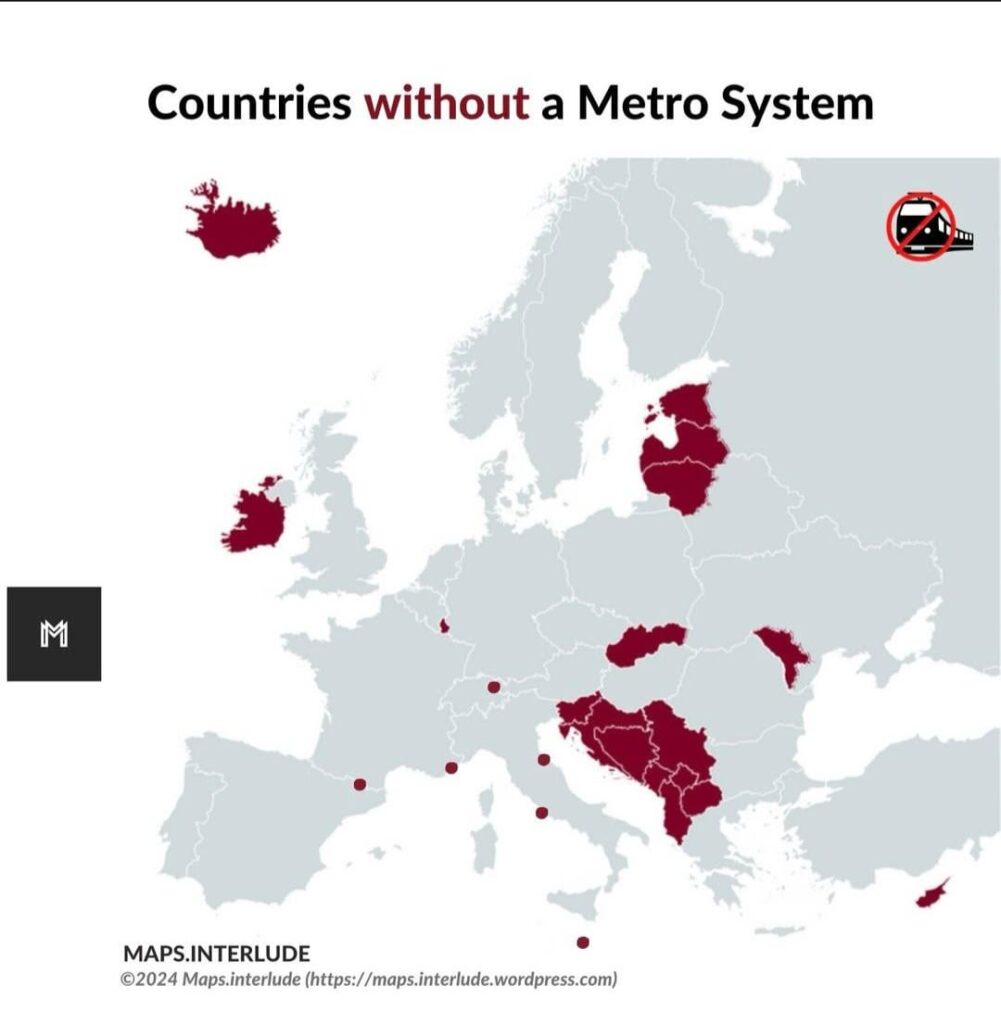 Europäische Länder ohne Untergrundsystem
