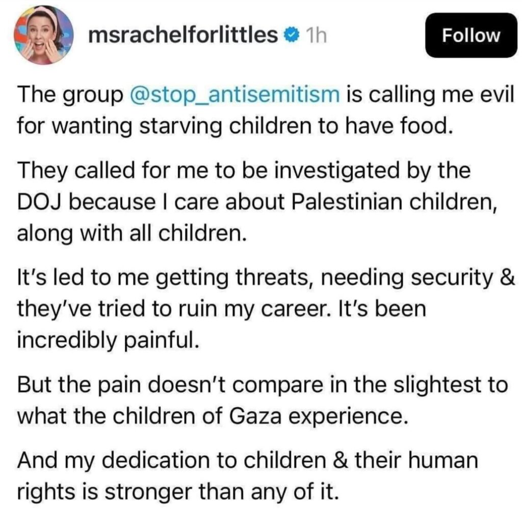 Sie zielen auf sie ab, weil sie palästinensische Kinder humanisierte.