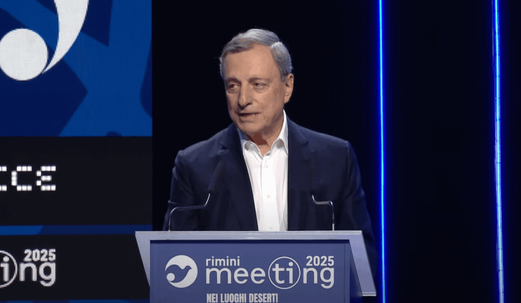 Draghi beim Rimini -Treffen: "Europa muss seine Rolle als weltweit führend wiederentdecken"