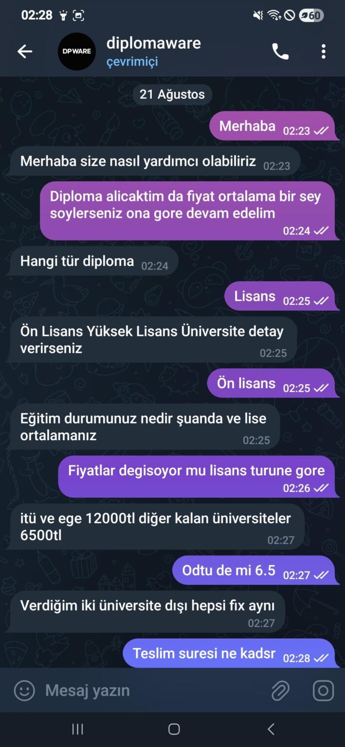 Im Ernst, sie verkaufen Diplom, okay, ich habe es verstanden, verkaufen sie es so billig?