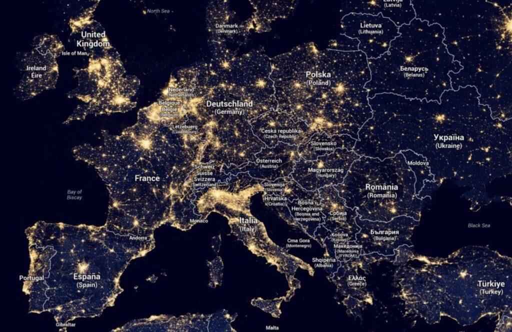 Lichtkarte Europas
