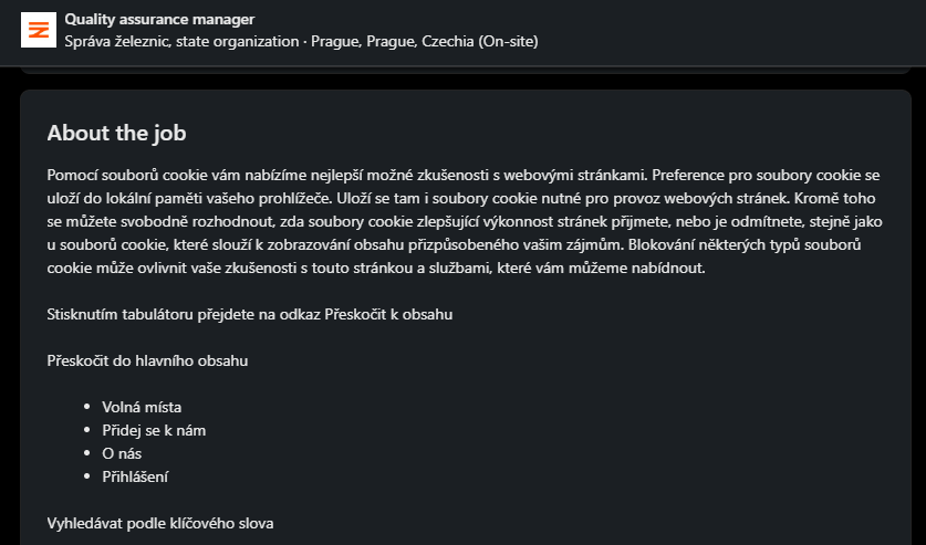 Qualitätsjobangebot