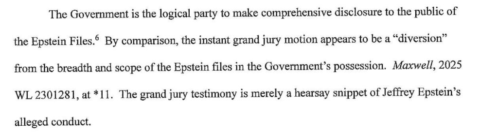 Der dritte und letzte Richter lehnt die Versuche des DOJ ab, die Grand Jury von Maxwell zu entschließen.