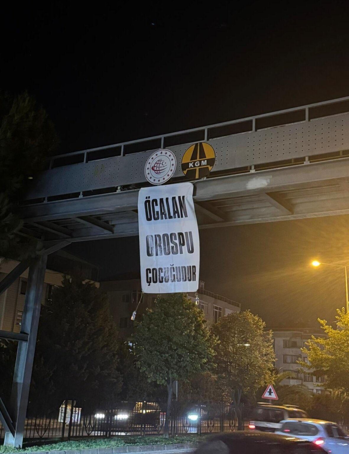 Erhöhte Öcalan -Banner
