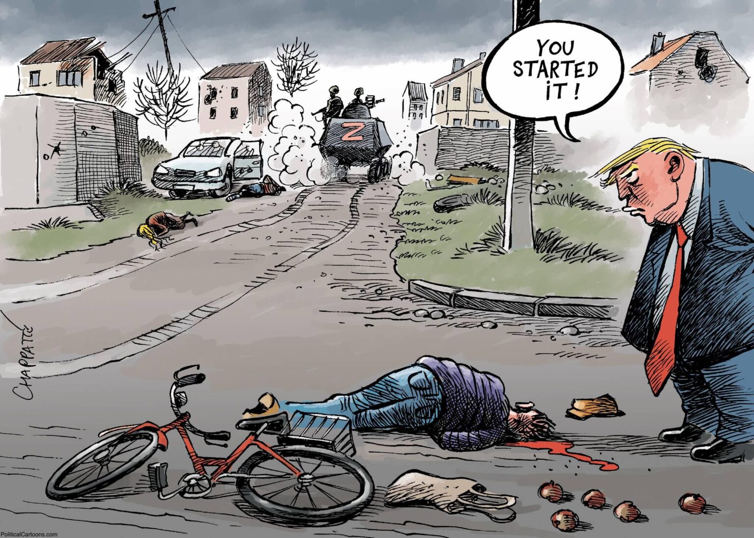 Du hast es angefangen! (von Patrick Chappatte)