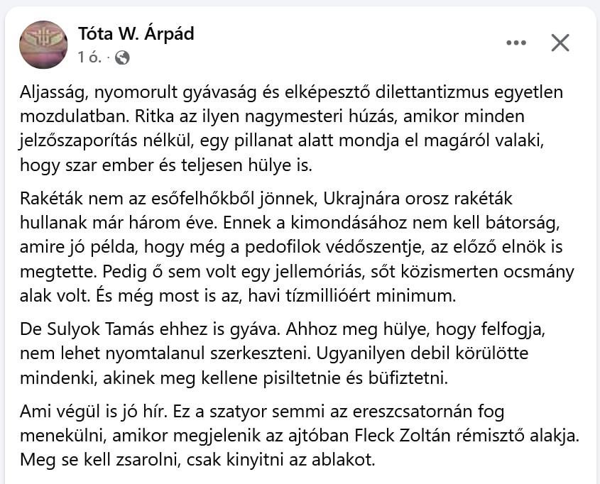 Der Name von Szatyor Fing reagierte ebenfalls