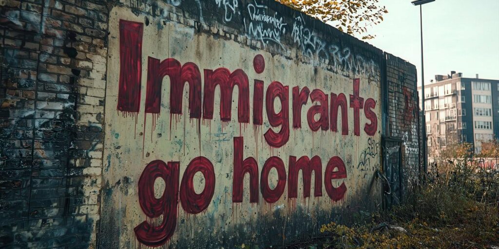 Verschlechterung der wirtschaftlichen Bedingungen Tanken Sie Verschwörungsüberzeugungen gegen Einwanderer und Unterstützung für Gewalt