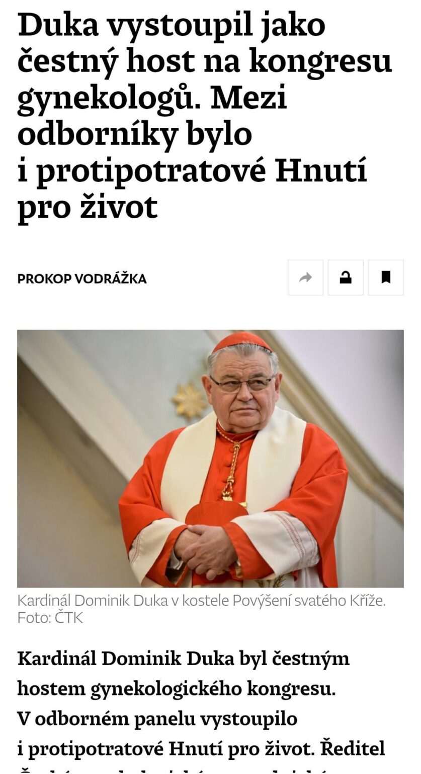 Kardinal Dominik Duka war Ehrengast des gynäkologischen Kongresses. Das Expertengremium führte auch die Anti -Motion -Bewegung fürs Leben durch. Kardinal Dominik Duka war Ehrengast des gynäkologischen Kongresses. Das Expertengremium führte auch die Anti -Motion -Bewegung fürs Leben durch.