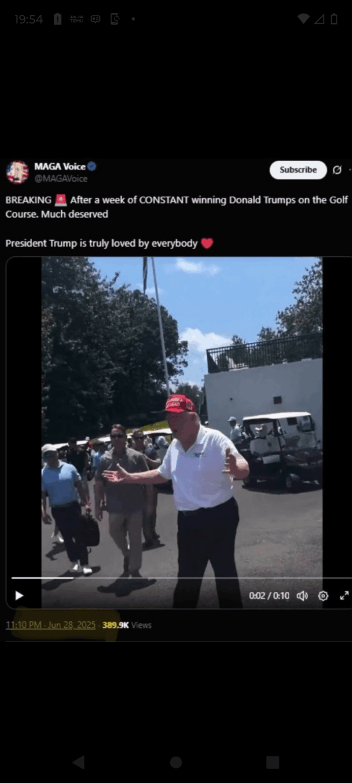 Das Trump -Video ist ab Juni. Er bleibt völlig fehlt
